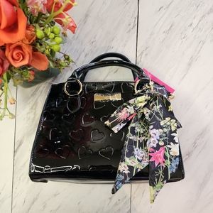 Betsey Johnson bag VHTF patent embossed heart